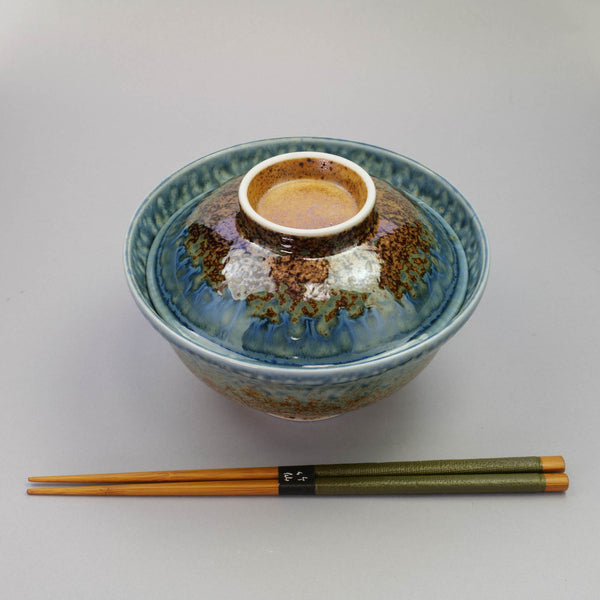 AINAGASHI Blue 15.5cm Lidded Bowl