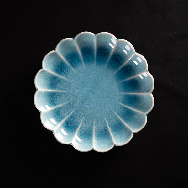 Tokuko Blue 16cm Kiku Plate