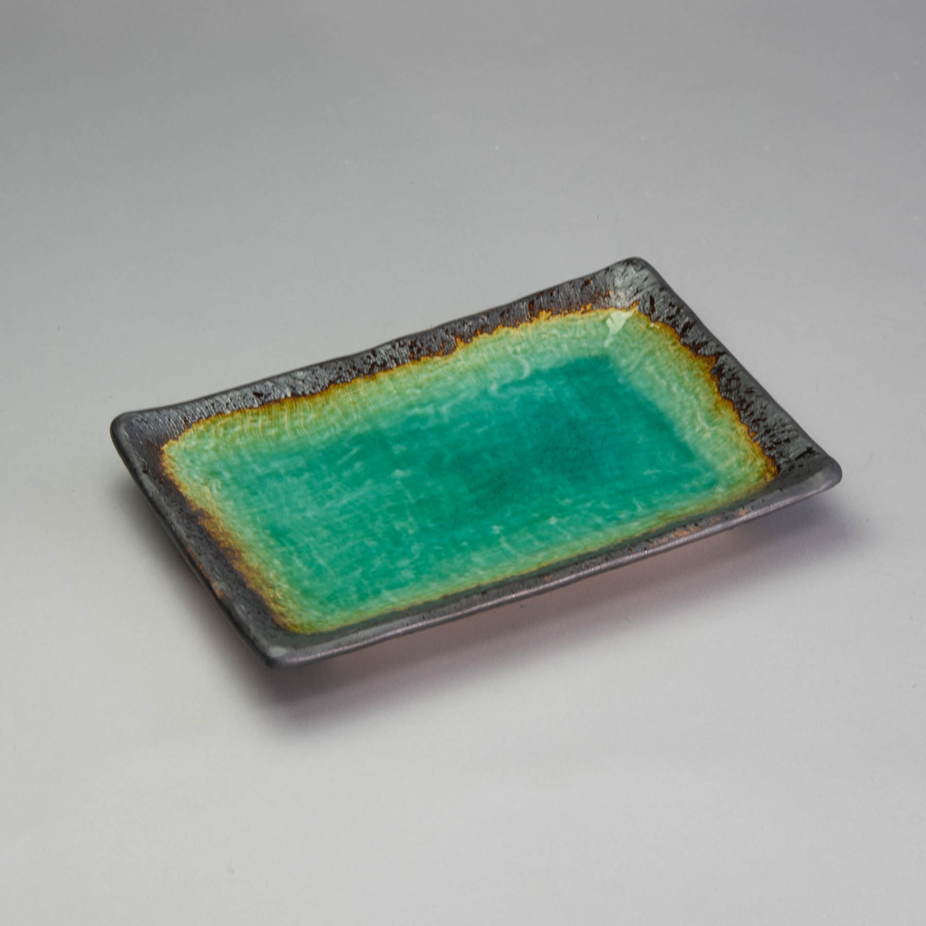 Peacock Green 21x14cm Rectangle Plate
