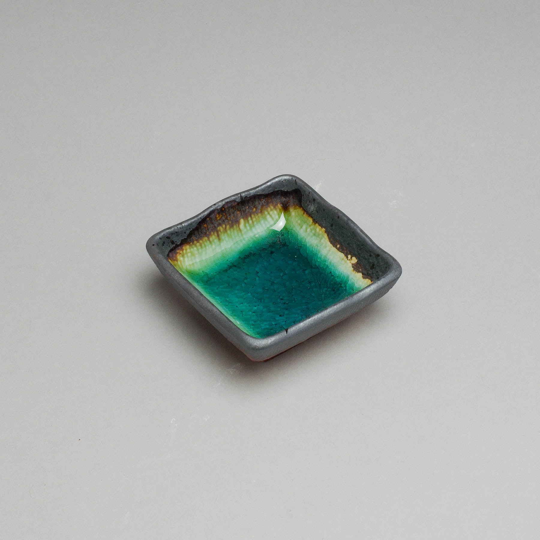 Peacock Green 7cm Square Dish