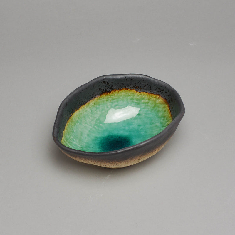 Peacock Green Oval Bowl