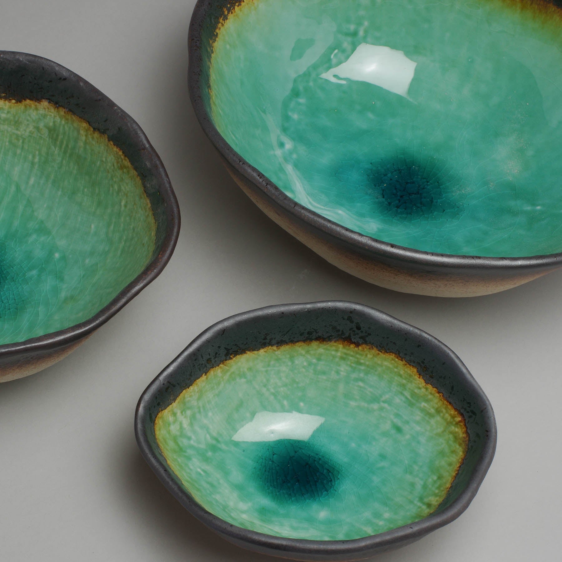 Peacock Green Oval Bowl