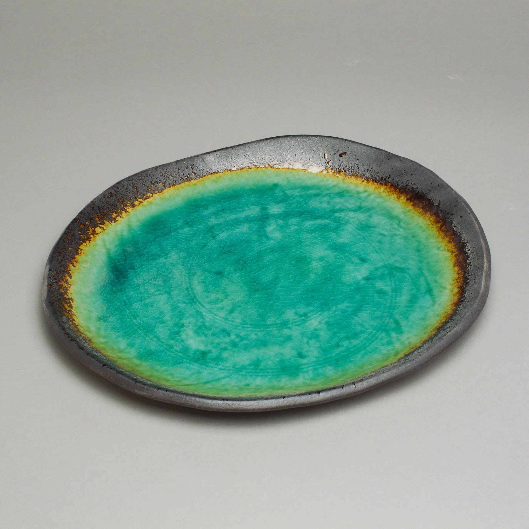 Peacock Green 26.2x22.2cm Oval Plate