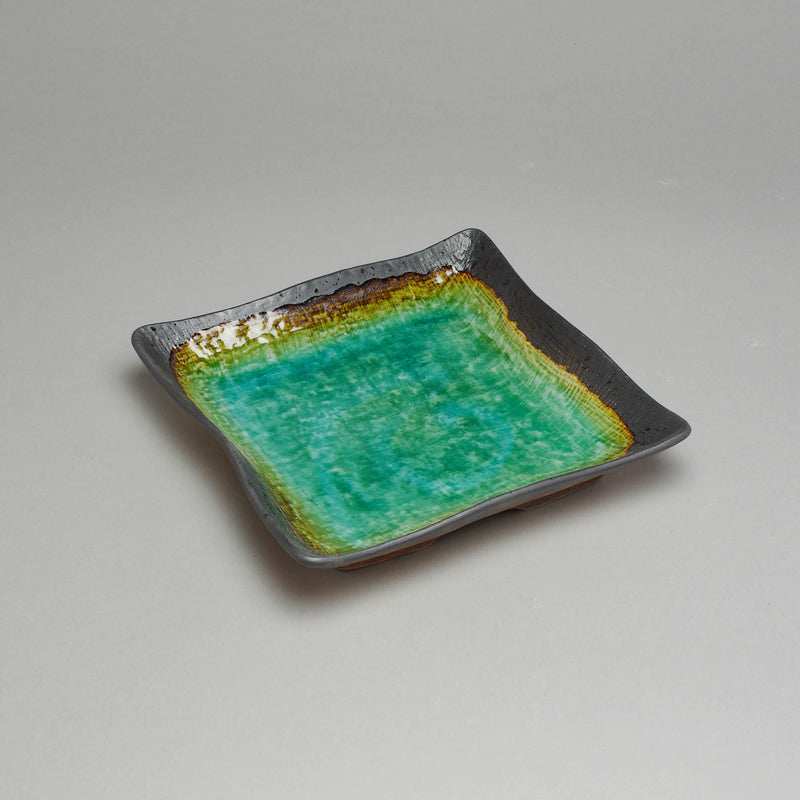 Peacock Green Square Plate