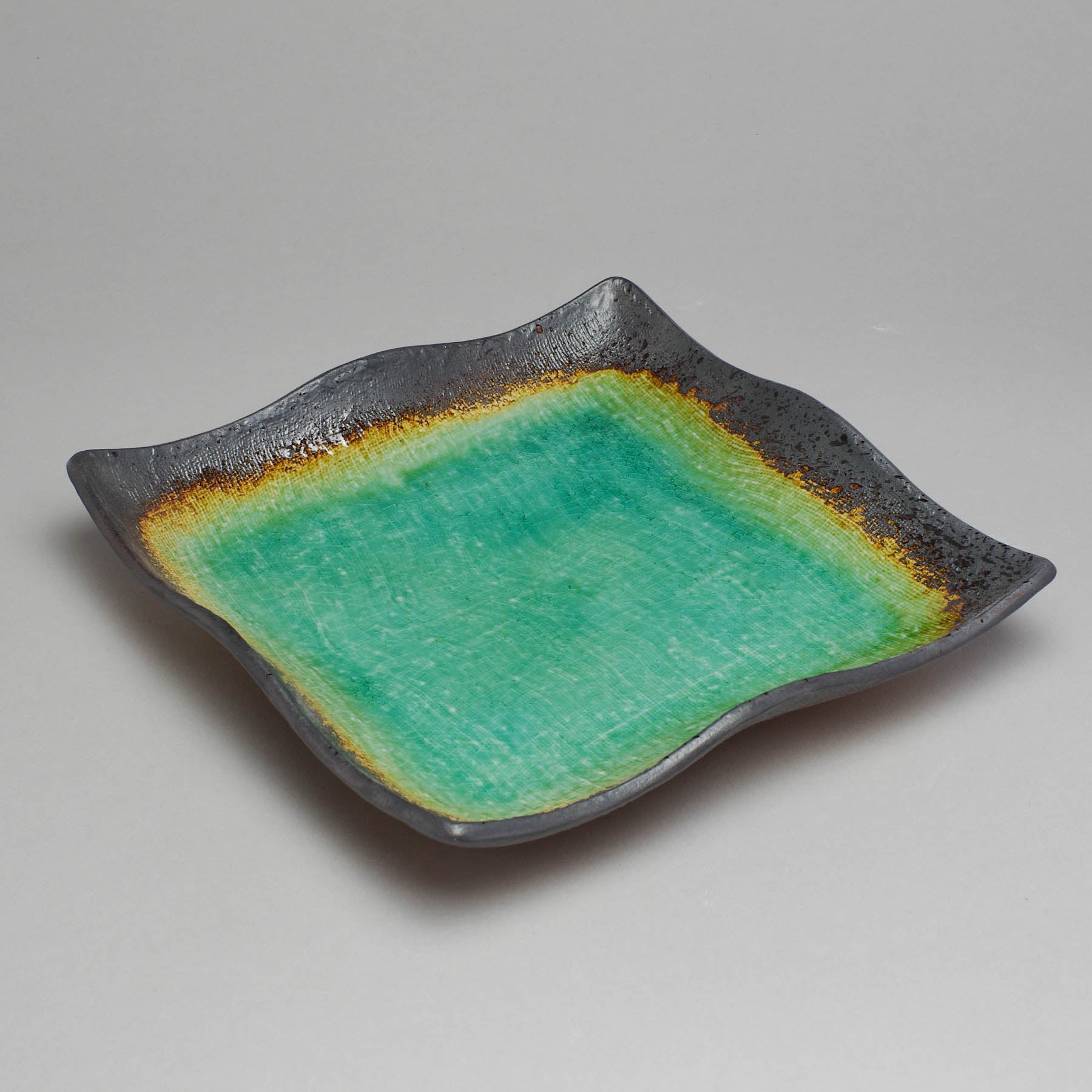 Peacock Green Square Plate