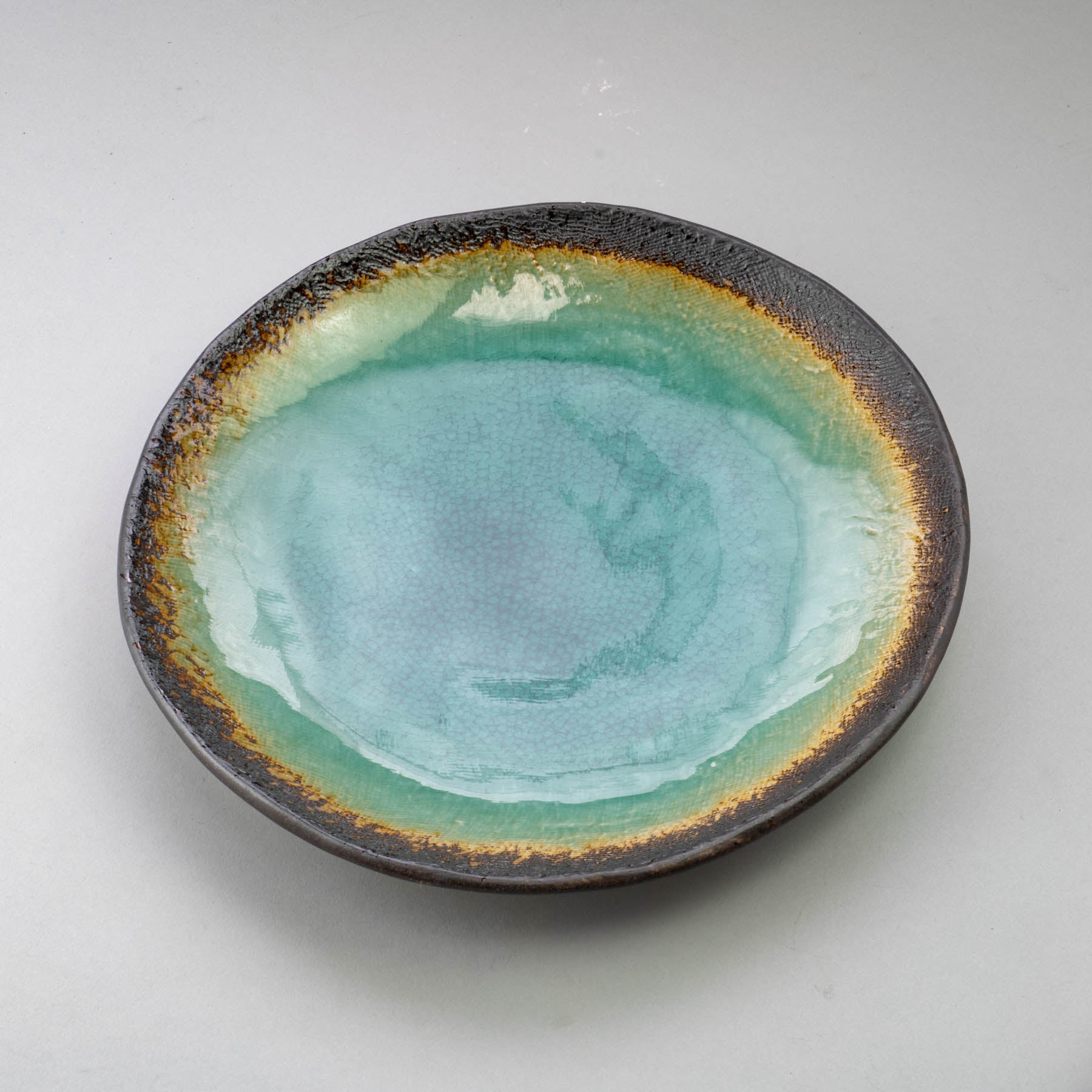 Peacock Green Round Plate