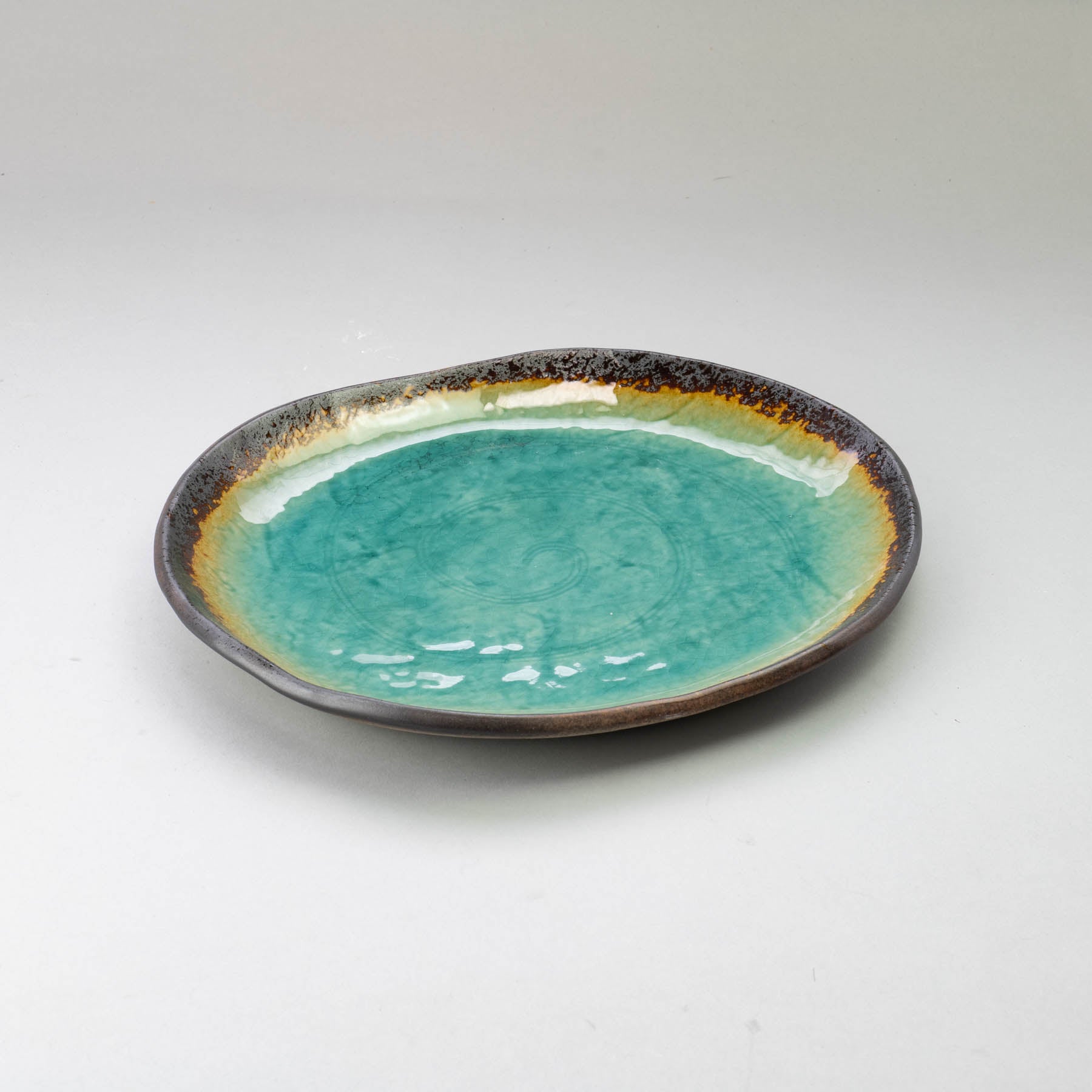 Peacock Green 26.2x22.2cm Oval Plate