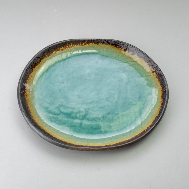 Peacock Green 26.2x22.2cm Oval Plate