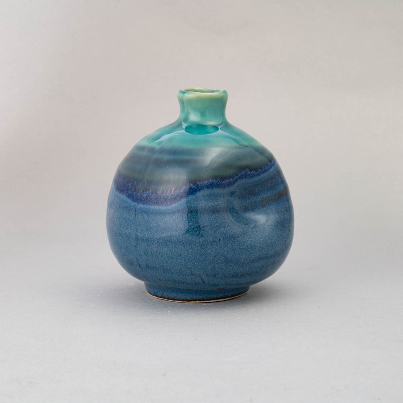 Boku-Undo Watercolors in Ceramic Flower Dish- Aquatic Blue