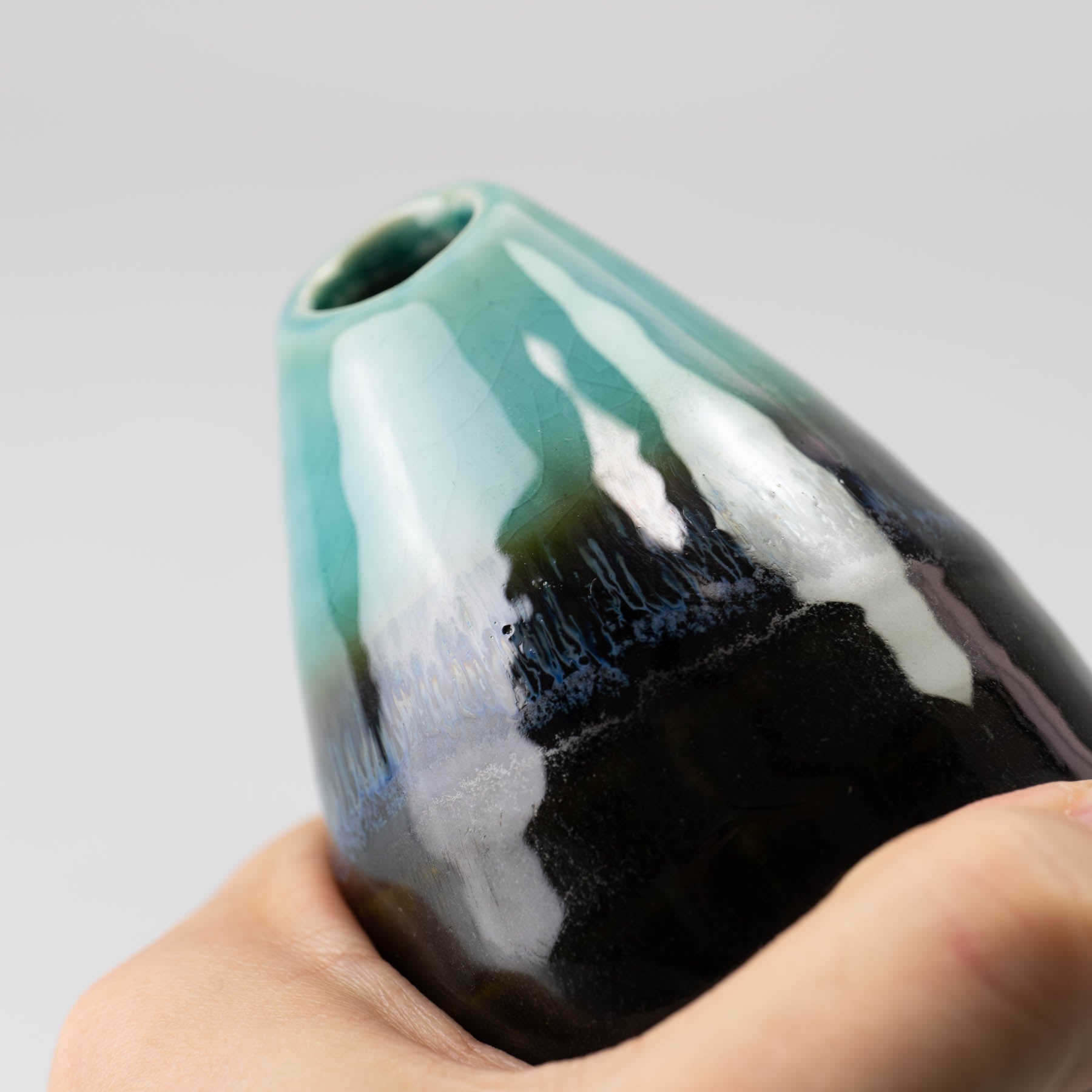 TORUKO TENMOKU Tear Drop Vase