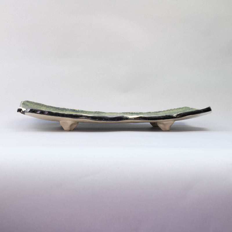 Oribe Brush 37cm Legged Plate
