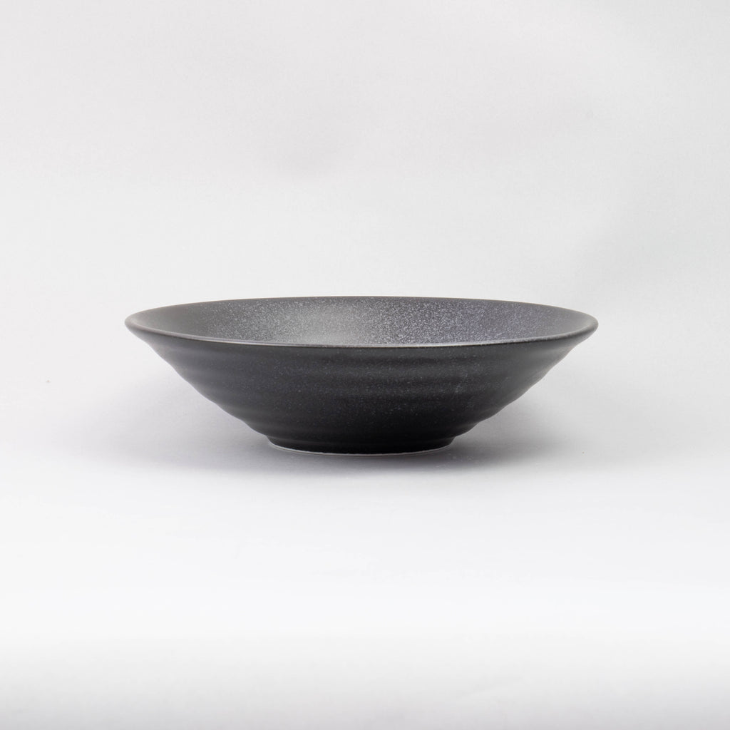 Matte Black 23cm Shallow Bowl