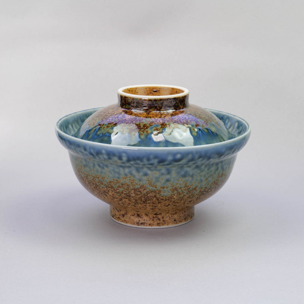 AINAGASHI Blue 15.5cm Lidded Bowl
