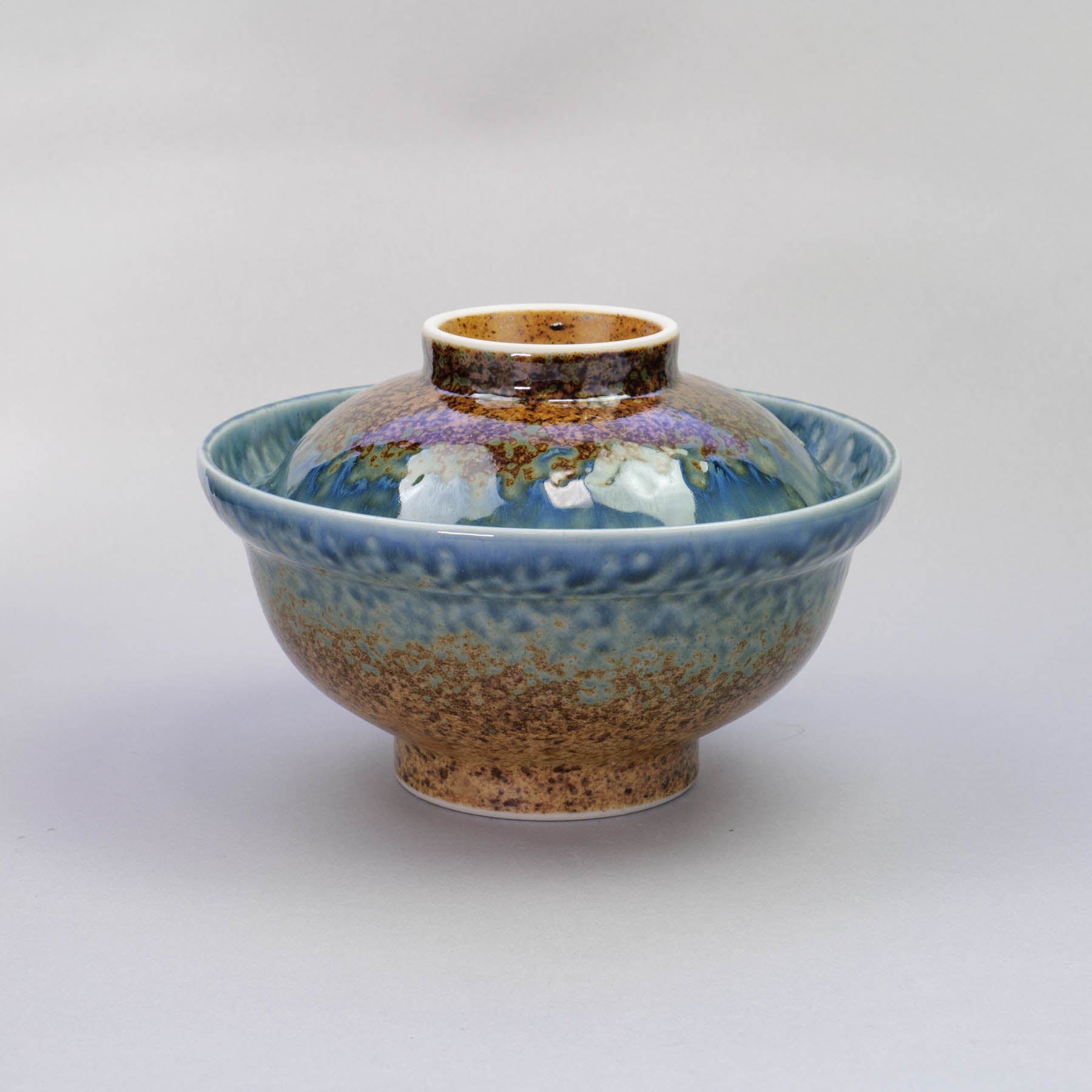 AINAGASHI Blue 15.5cm Lidded Bowl