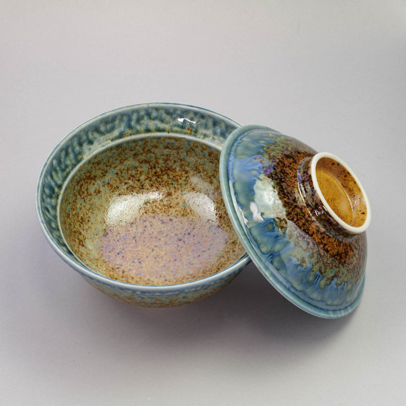 AINAGASHI Blue 15.5cm Lidded Bowl